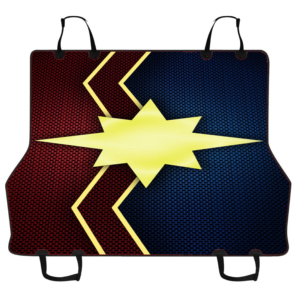 Captain Marvel Logo Carbon Fiber Car Pet Seat Cover