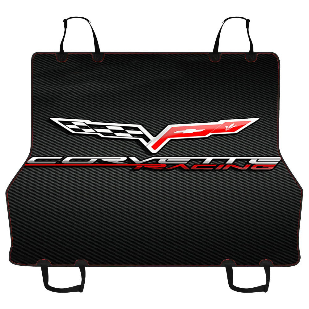Corvette Chevy Racing Carbon Logo Car Pet Seat Cover