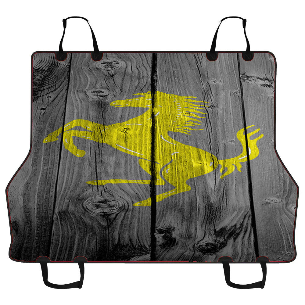 Ferrari Horse Logo Dark Wood Wallpaper Car Pet Seat Cover