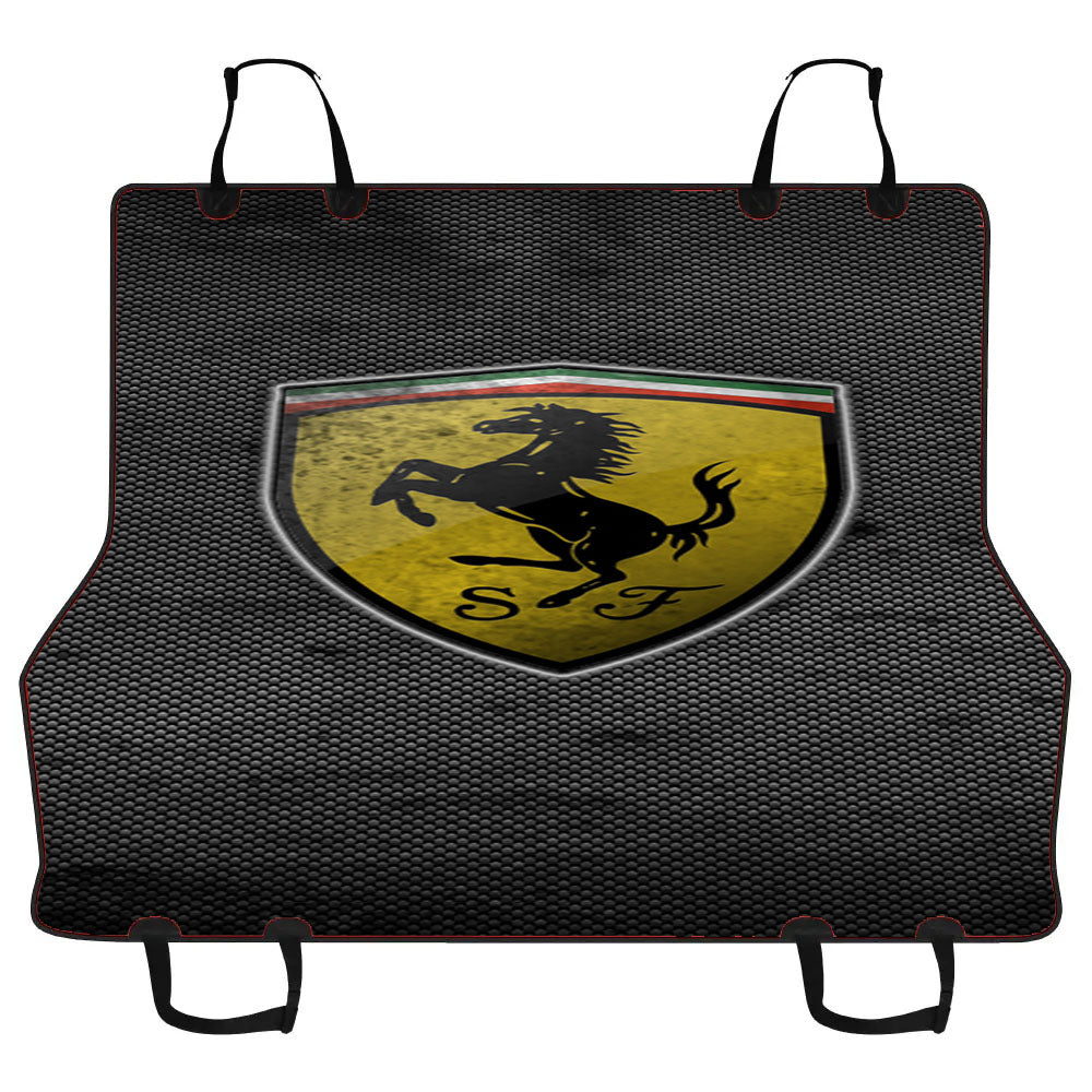 Ferrari Logo Black Grey Texture Car Pet Seat Cover