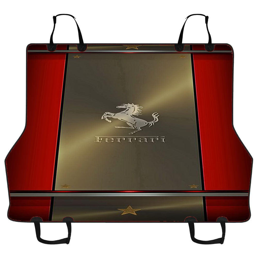 Ferrari Luxury Red Gold Car Pet Seat Cover