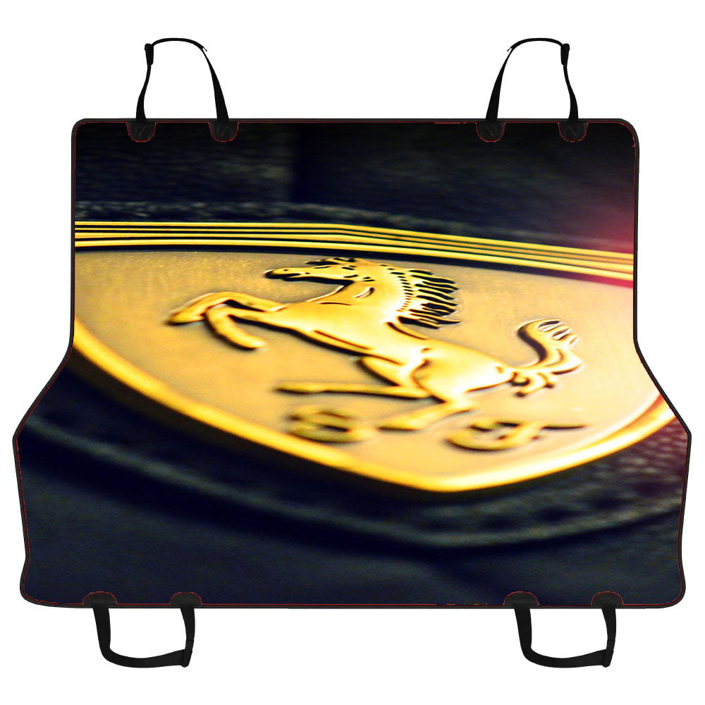 Gold Ferrari Logo Art Car Pet Seat Cover