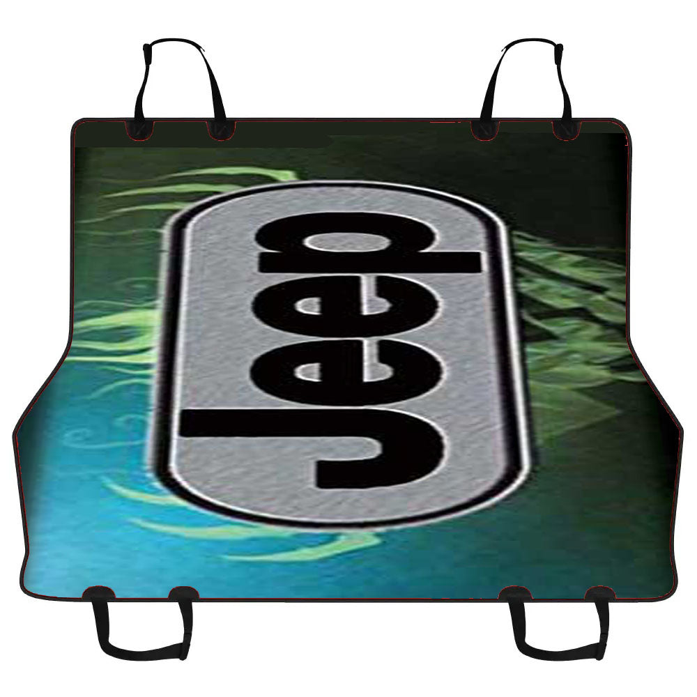 Jeep Green Flames Car Pet Seat Cover