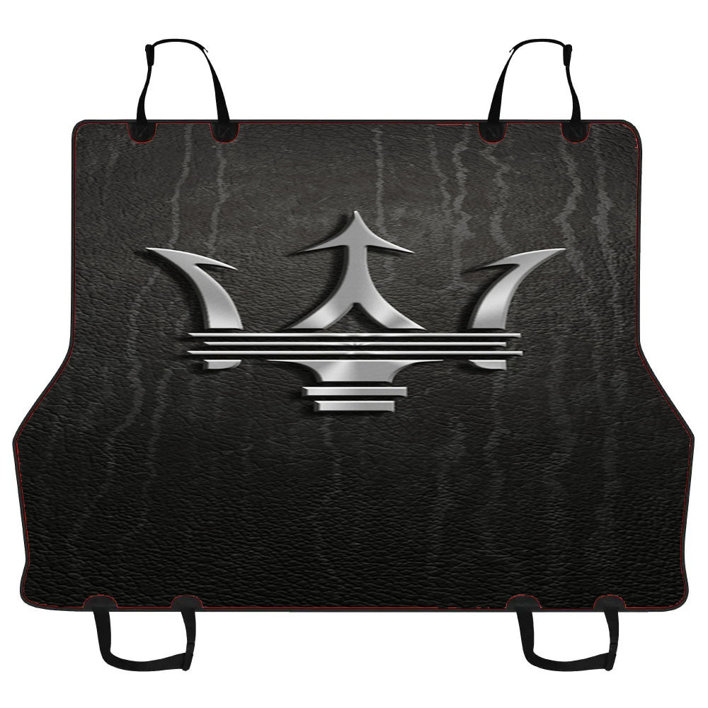 Maserati Metal Logo Emblem Leather Texture Car Pet Seat Cover
