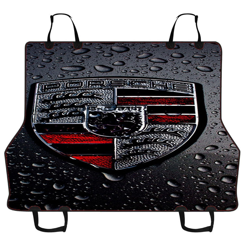 Porsche Black Rain Logo Car Pet Seat Cover