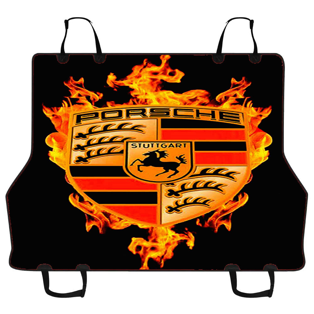 Porsche Logo Decals Fire Car Pet Seat Cover