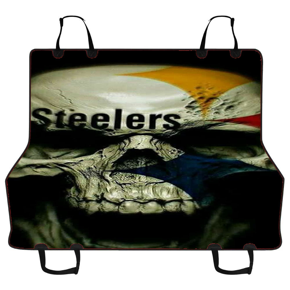 3D Skull Pittsburgh Steelers Car Pet Seat Cover