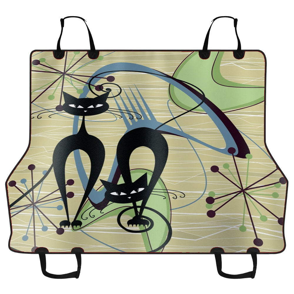 50S Retro Vintage Mid Mod Atomic Kitschy Cats Car Pet Seat Cover