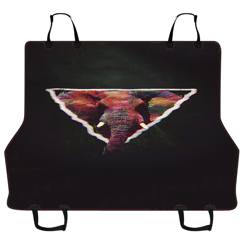Abstract Elephant Glitch Triangle Car Pet Seat Cover