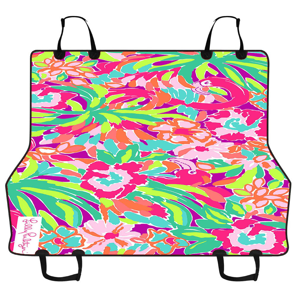 Abstract Flamingo Pattern Lilly Pulitzer Car Pet Seat Cover