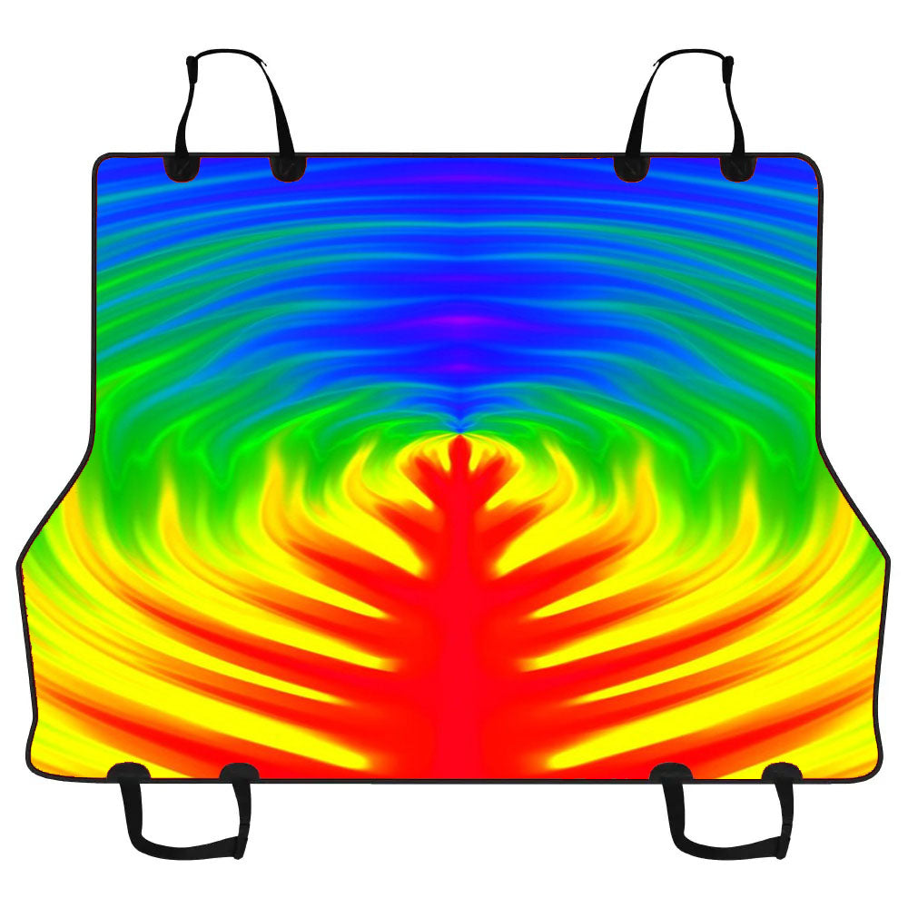 Abstract Trippy Rainbow Plant Car Pet Seat Cover