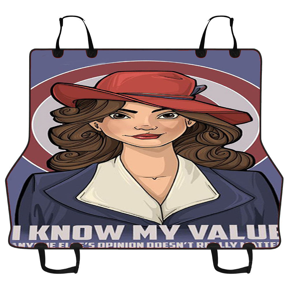 Agent Carter Quote I Know My Value Captain Car Pet Seat Cover