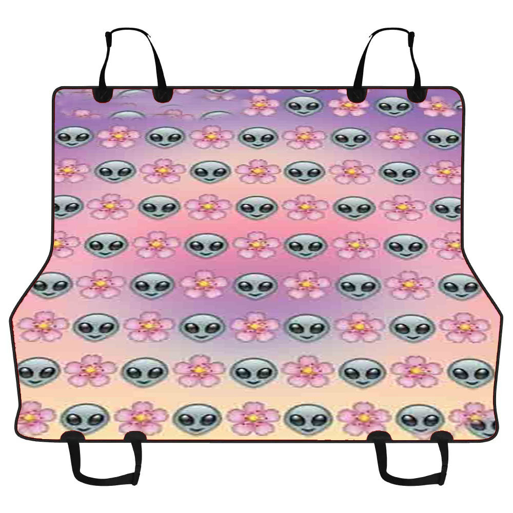 Alien Emoji Flower Car Pet Seat Cover