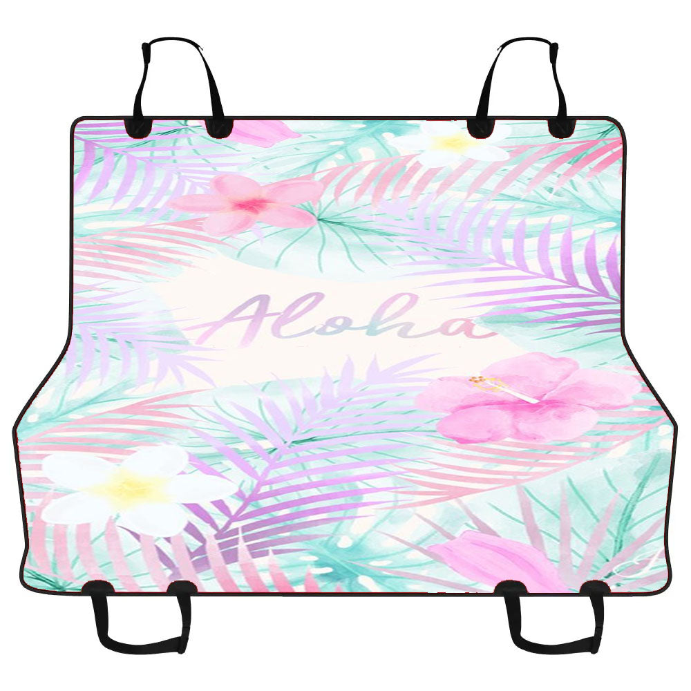Aloha Leaf And Flower Wallpaper Car Pet Seat Cover