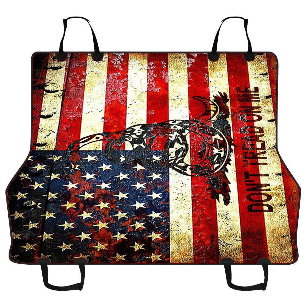 American Flag And Viper On Rusted Car Pet Seat Cover