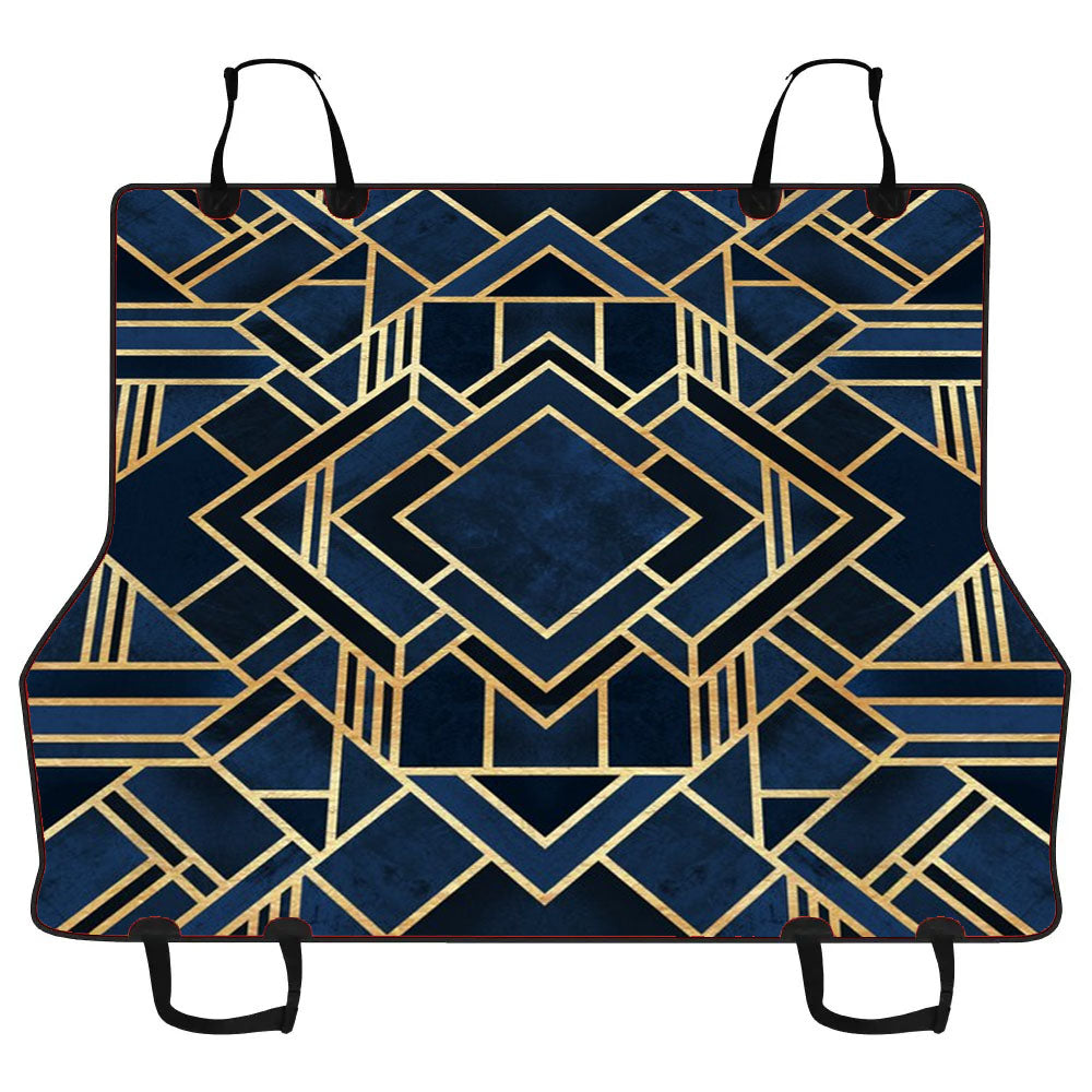 Art Deco Fancy Blue Car Pet Seat Cover