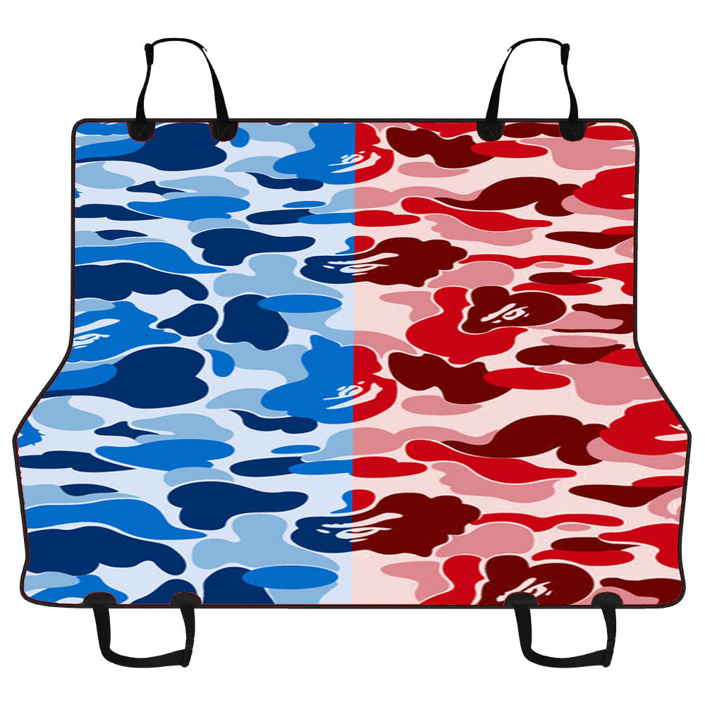 Bape Camo Blue Red Car Pet Seat Cover