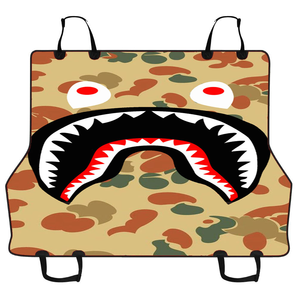 Bape Camo Shark Face Brown Car Pet Seat Cover