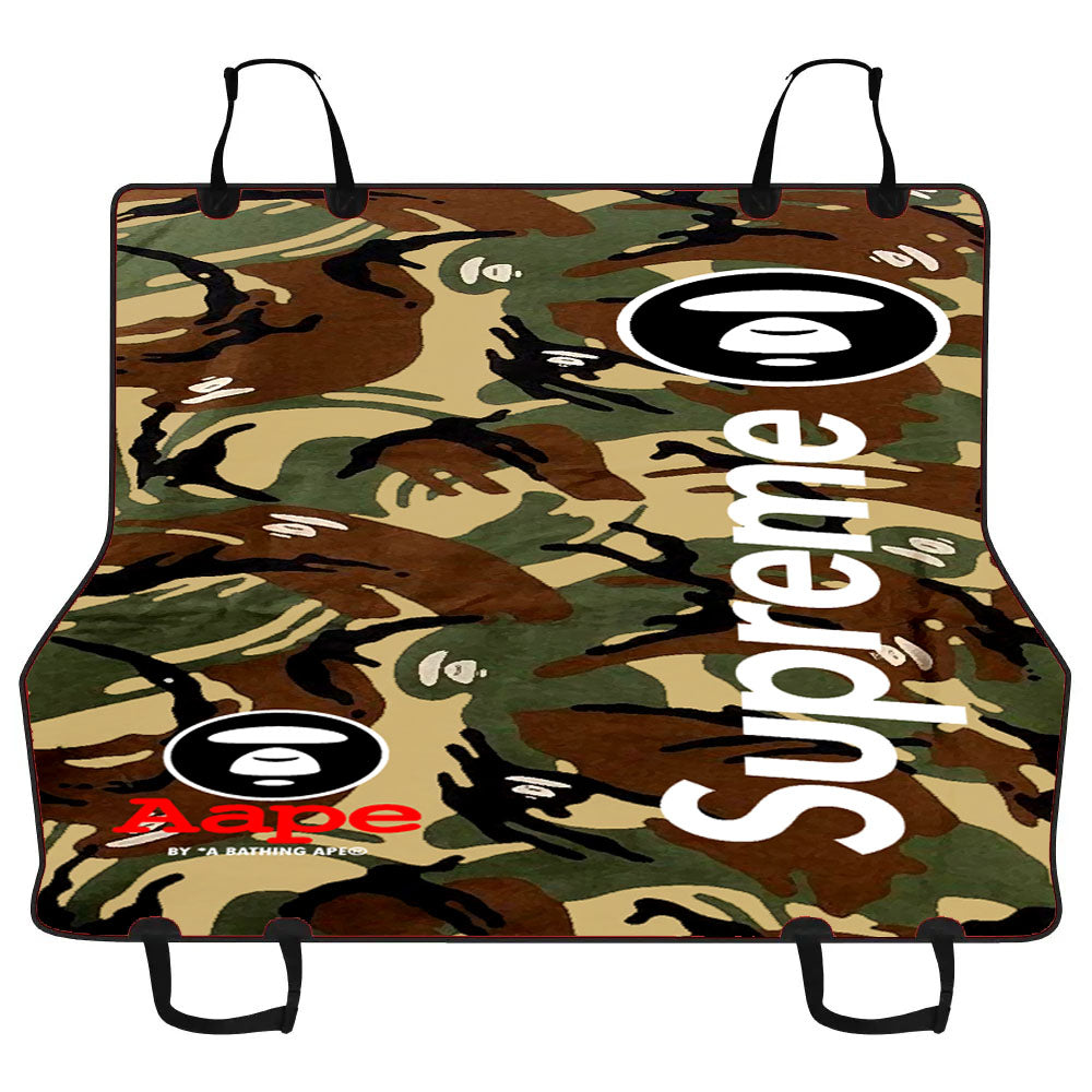 Bape Camo Shark Face Logo Green 2 Car Pet Seat Cover