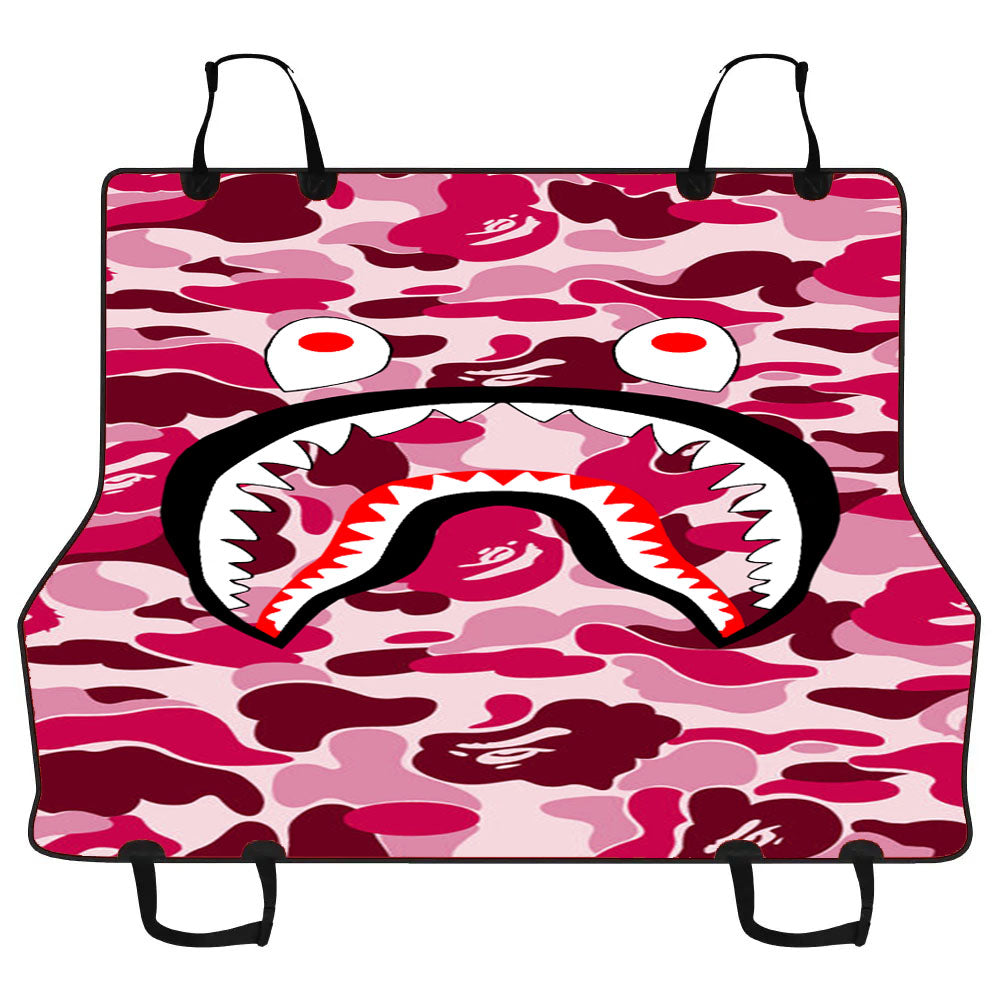 Bape Camo Shark Pink Car Pet Seat Cover