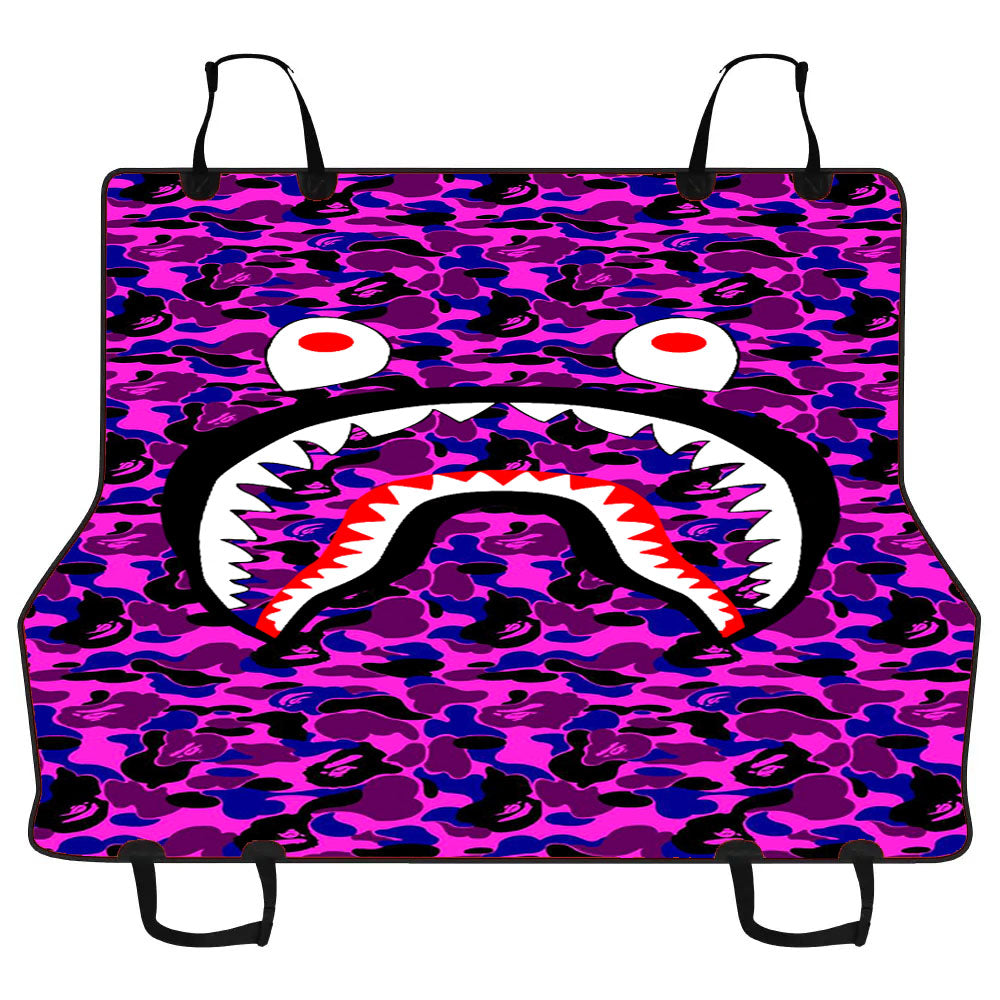 Bape Camo Shark Purple Car Pet Seat Cover