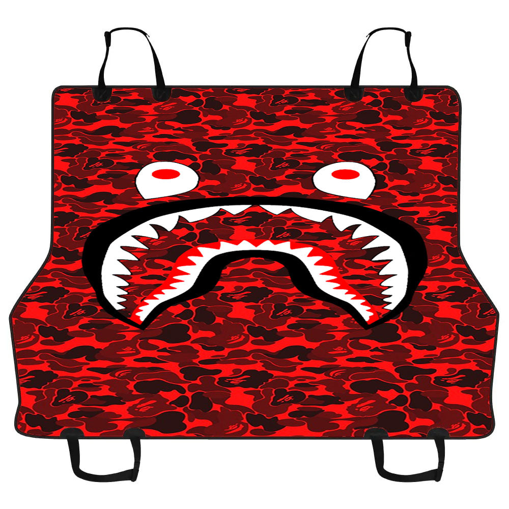 Bape Camo Shark Red Car Pet Seat Cover