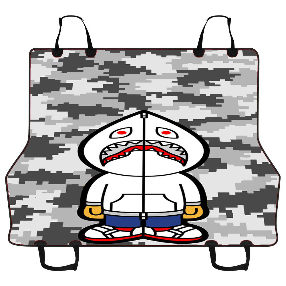 Bape Hoodie Camouflage 8 Bit Grey Background Car Pet Seat Cover