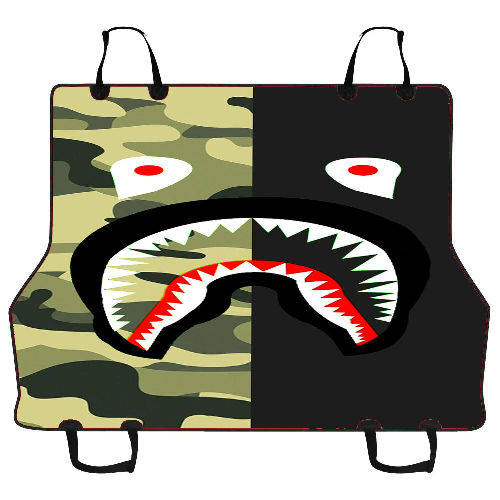 Bape Shark Half Green Camo Car Pet Seat Cover