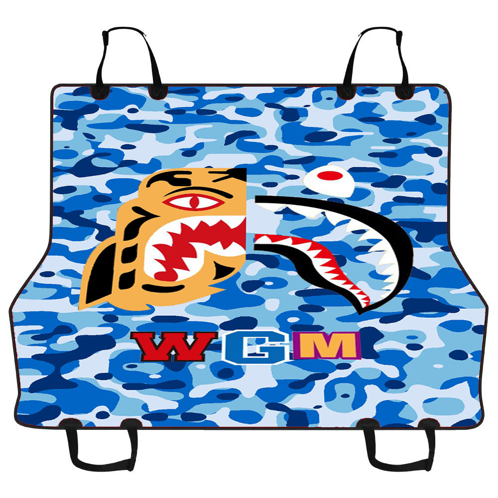 Bape Tiger Shark Blue Car Pet Seat Cover