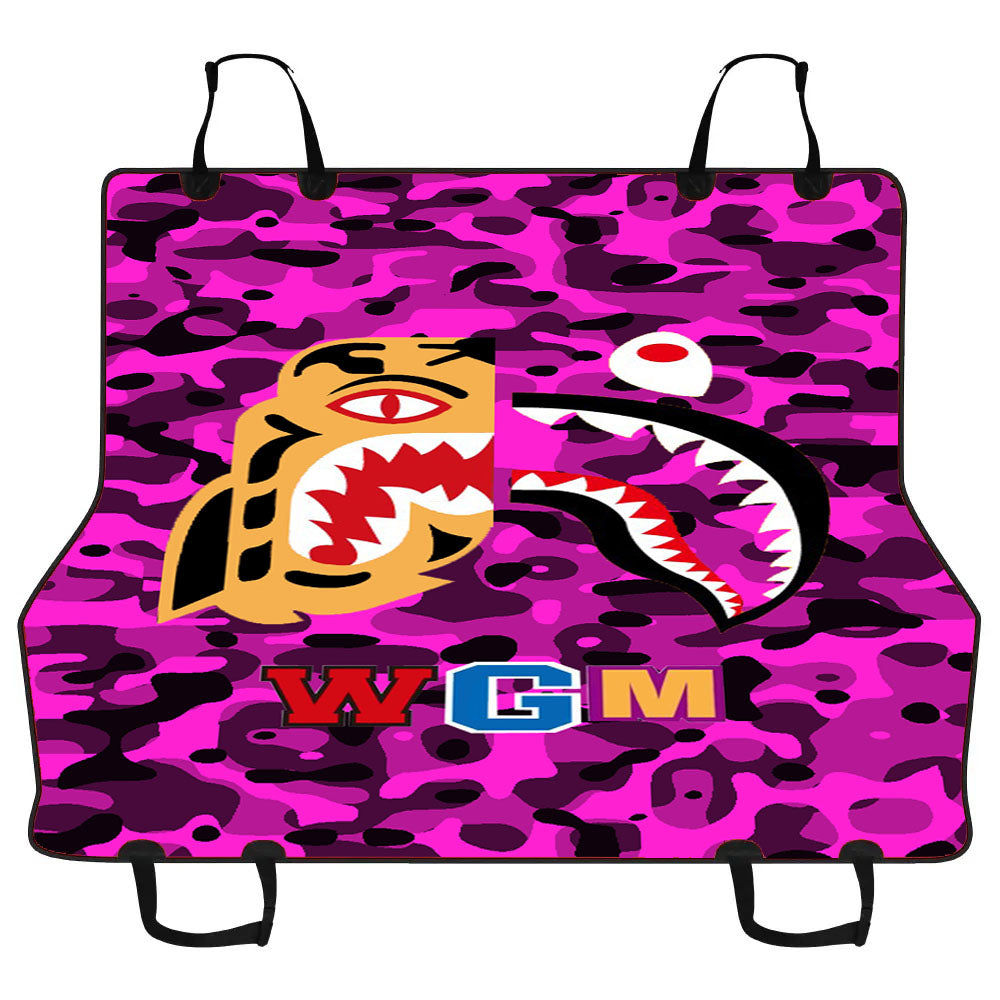 Bape Tiger Shark Purple Car Pet Seat Cover