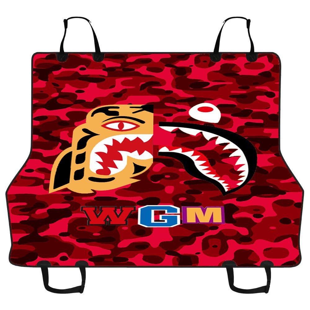 Bape Tiger Shark Red Car Pet Seat Cover