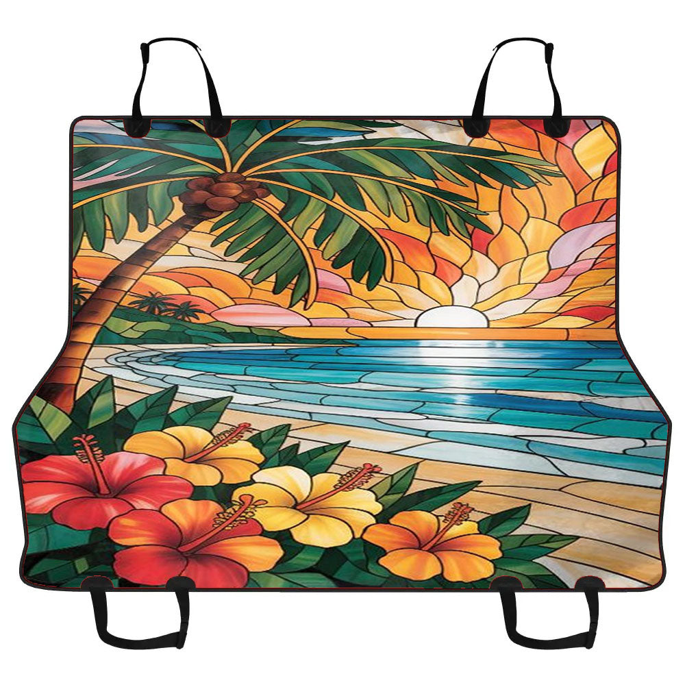 Beach Scene Tropical Palm Tree Car Pet Seat Cover