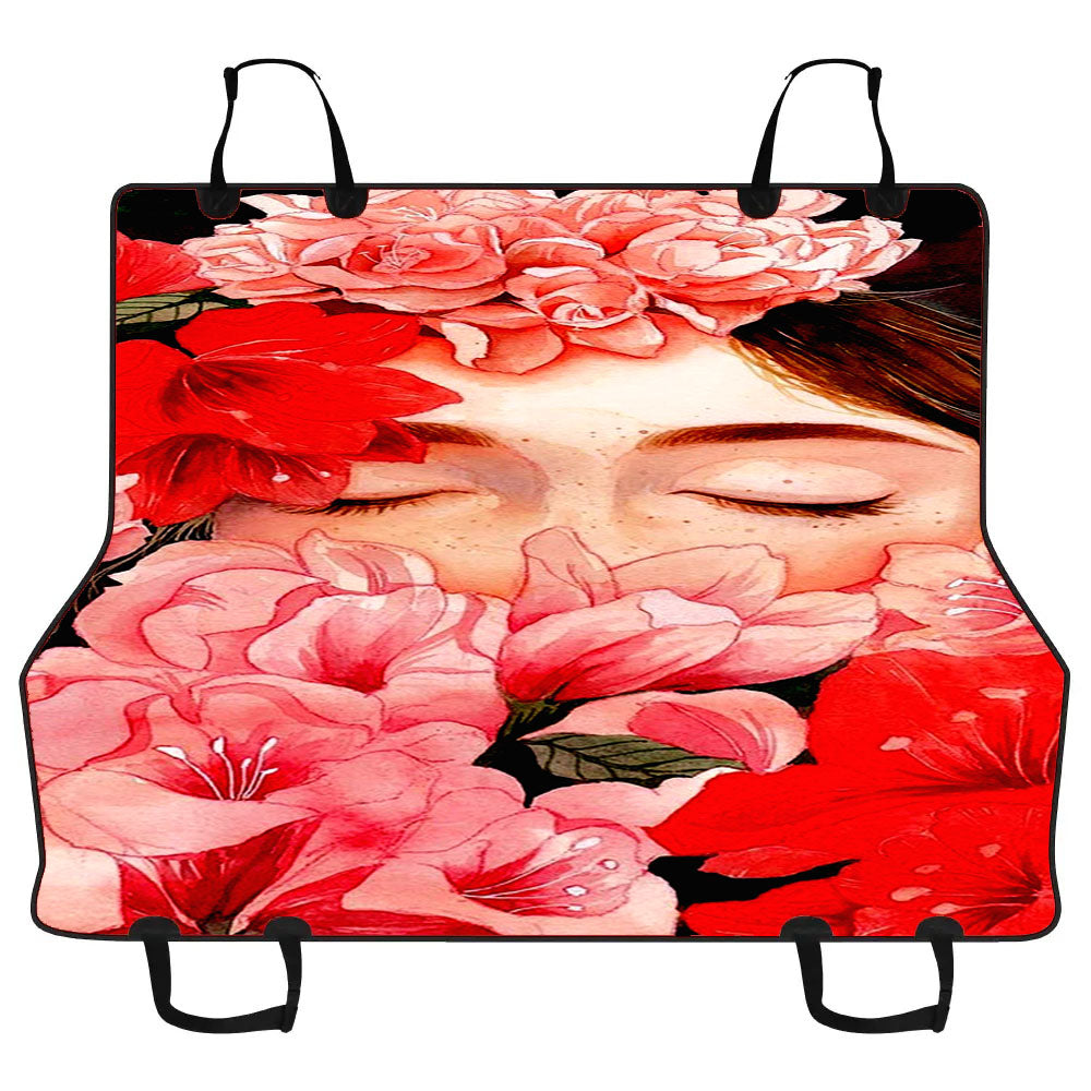 Beautiful Flower Rose Girl Car Pet Seat Cover