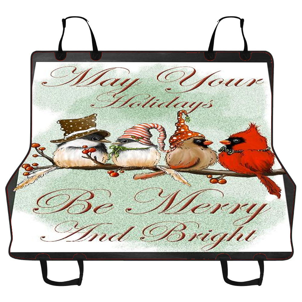 Birds On Branch Merry And Bright Car Pet Seat Cover