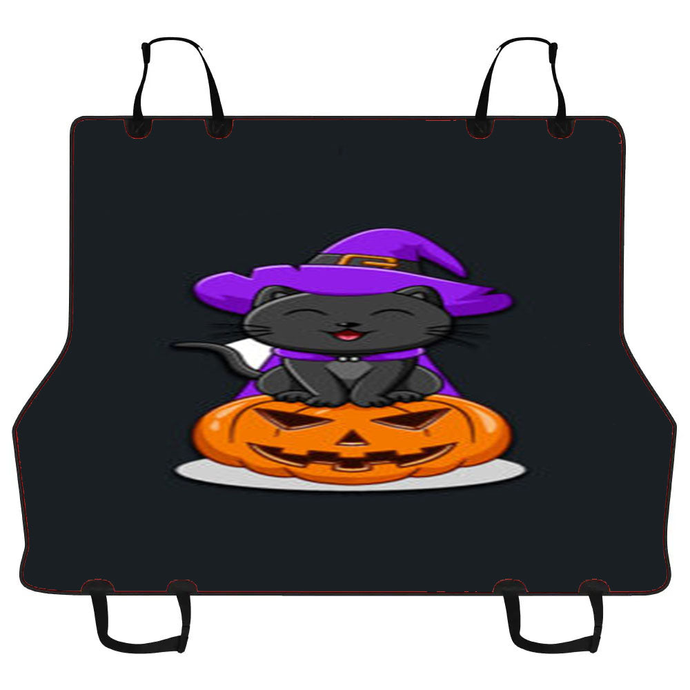 Black Cat Pumpkin Halloween Car Pet Seat Cover