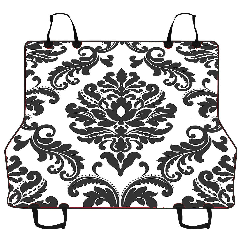 Black Damask Pattern Car Pet Seat Cover
