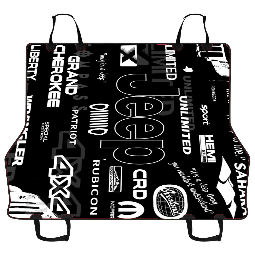 Black Jeep Logos Car Pet Seat Cover