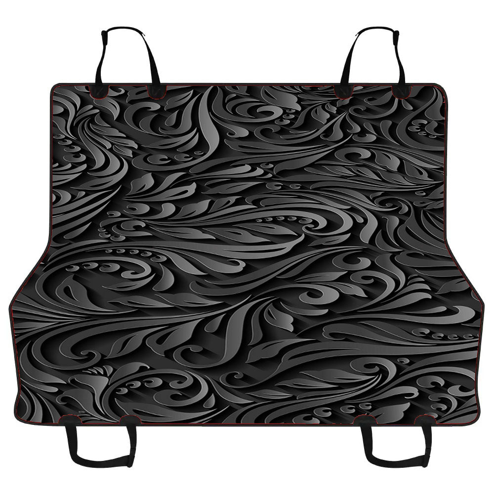 Black Metal Flowers Car Pet Seat Cover