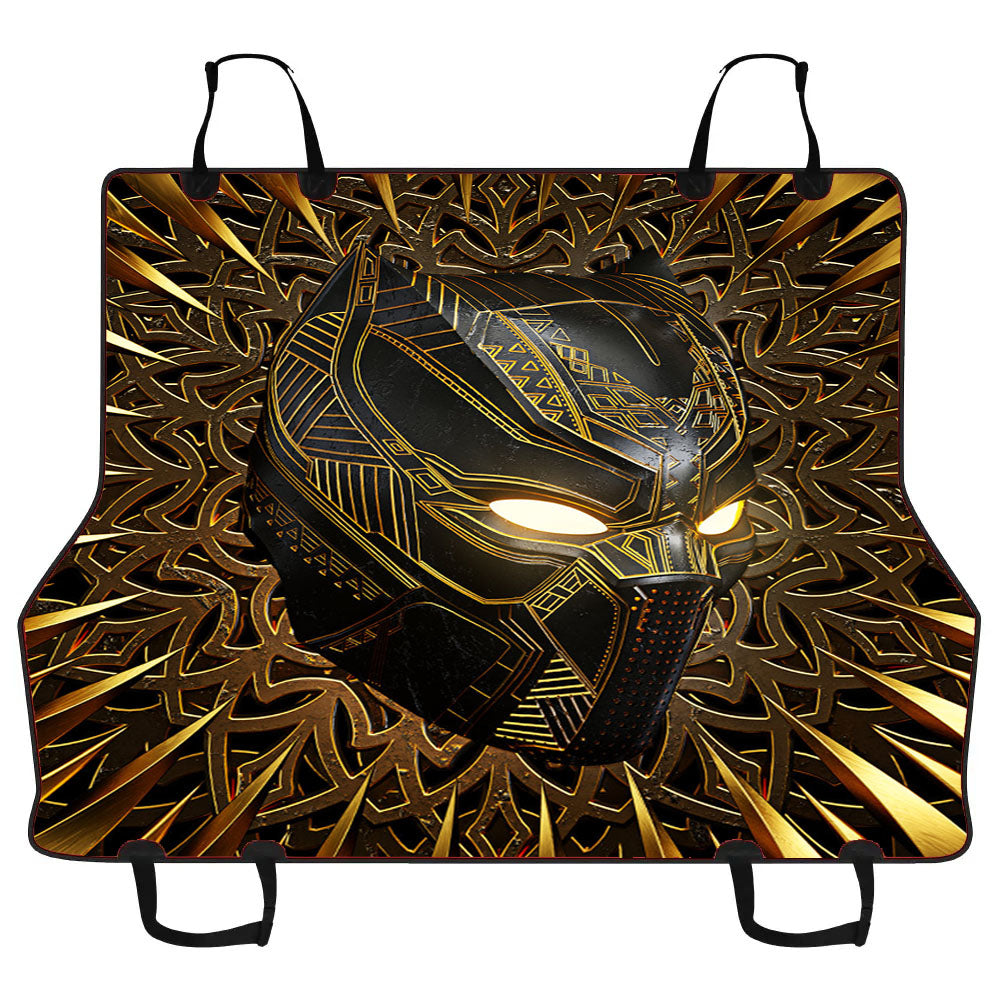 Black Panther Gold Mask Car Pet Seat Cover