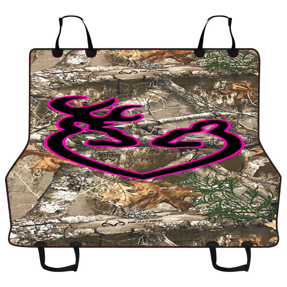 Black Pink Loving Browning Deer Realtree Car Pet Seat Cover