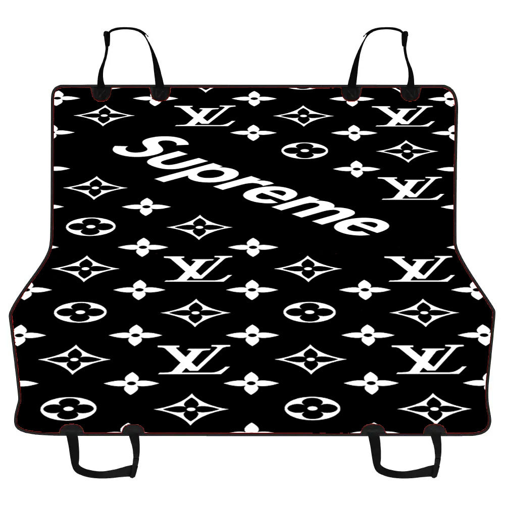 Black Supreme Louis Vuitton Pattern Car Pet Seat Cover