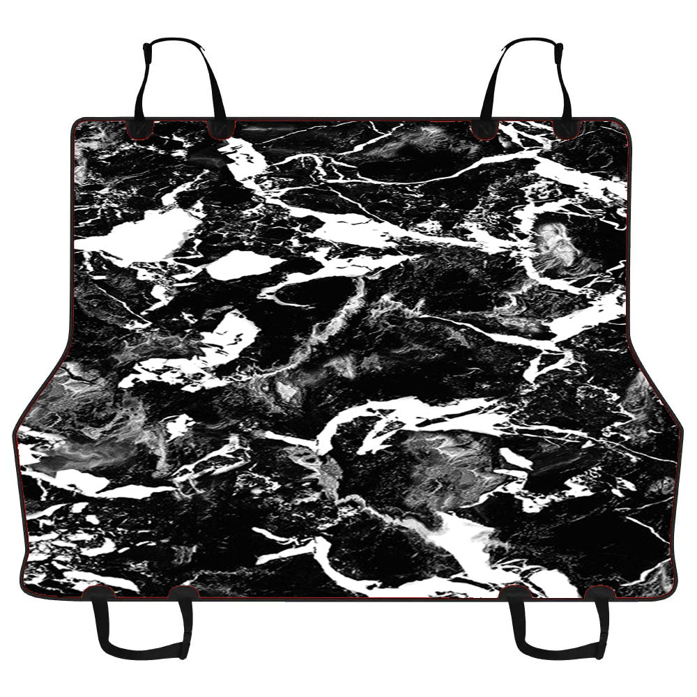 Black White Abstract Marble Car Pet Seat Cover
