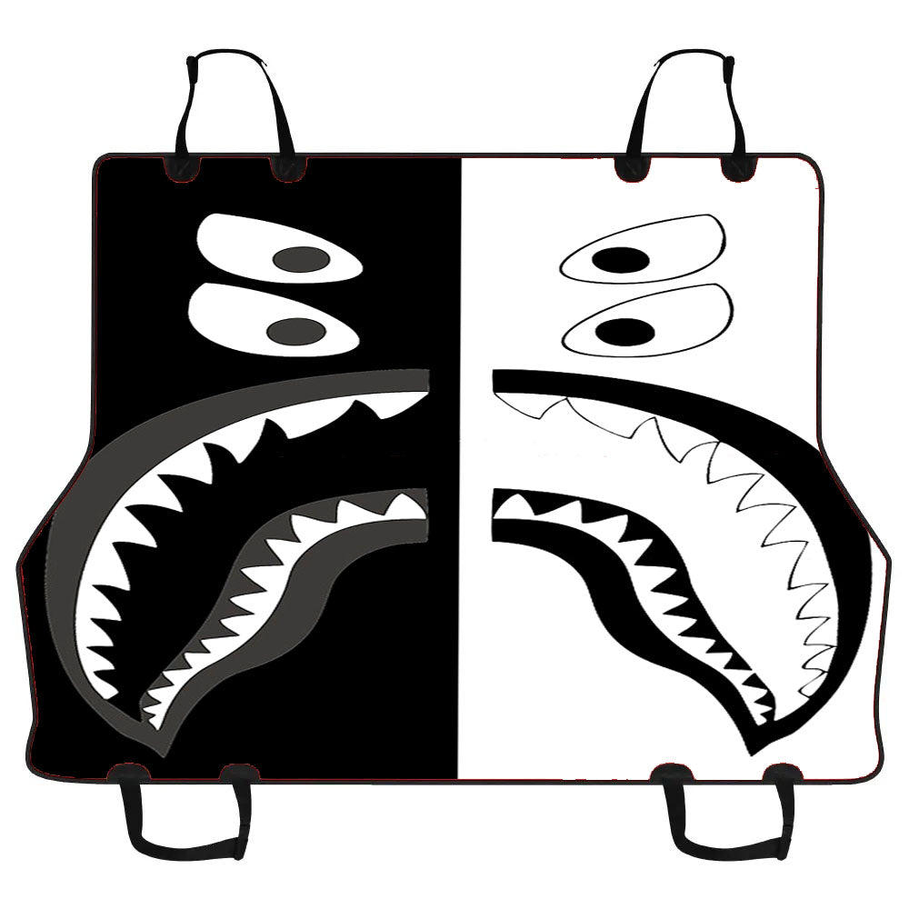 Black White Bape Shark Car Pet Seat Cover