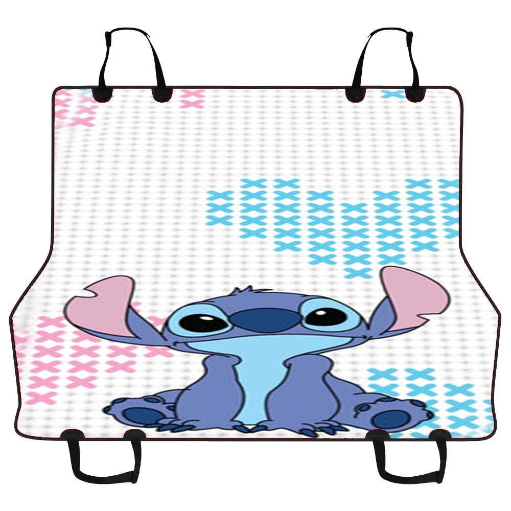 Blue Alien Hearts Car Pet Seat Cover