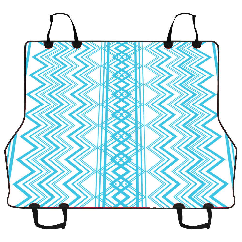 Blue Aztec Zigzag Seamless Pattern Car Pet Seat Cover