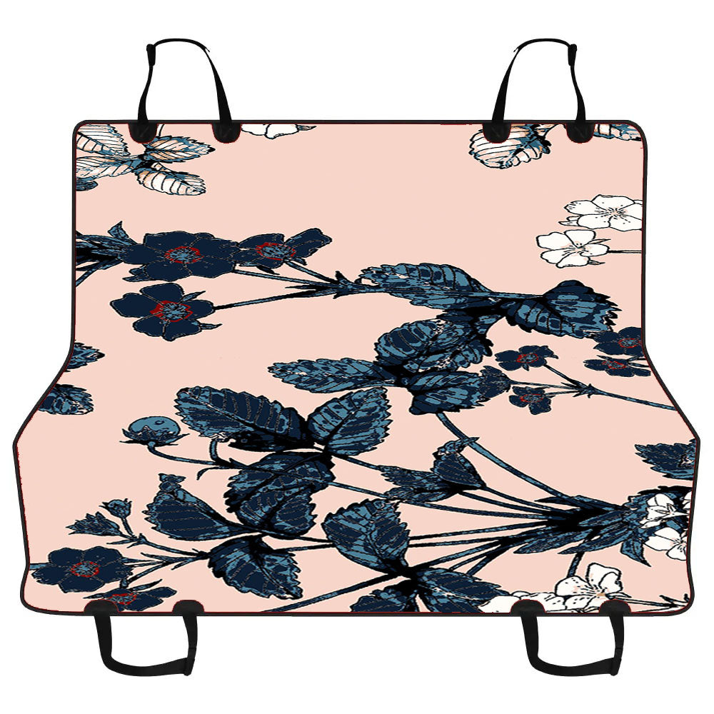 Blue Floral Wallpaper Car Pet Seat Cover