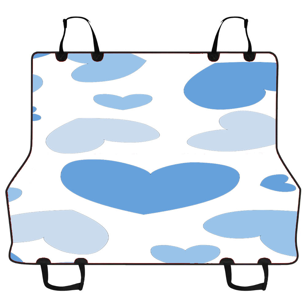 Blue Pattern Of Heart Car Pet Seat Cover