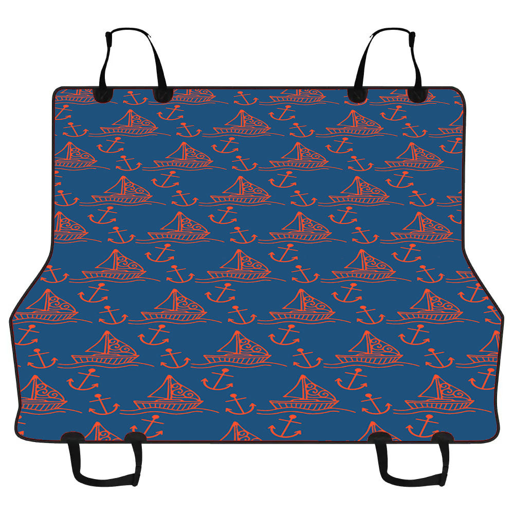 Blue Peach Sailor Ship Pattern Car Pet Seat Cover
