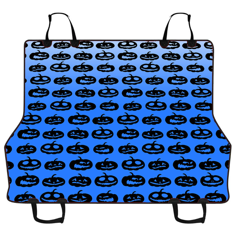 Blue Pumpkins Pattern Silhouette Car Pet Seat Cover