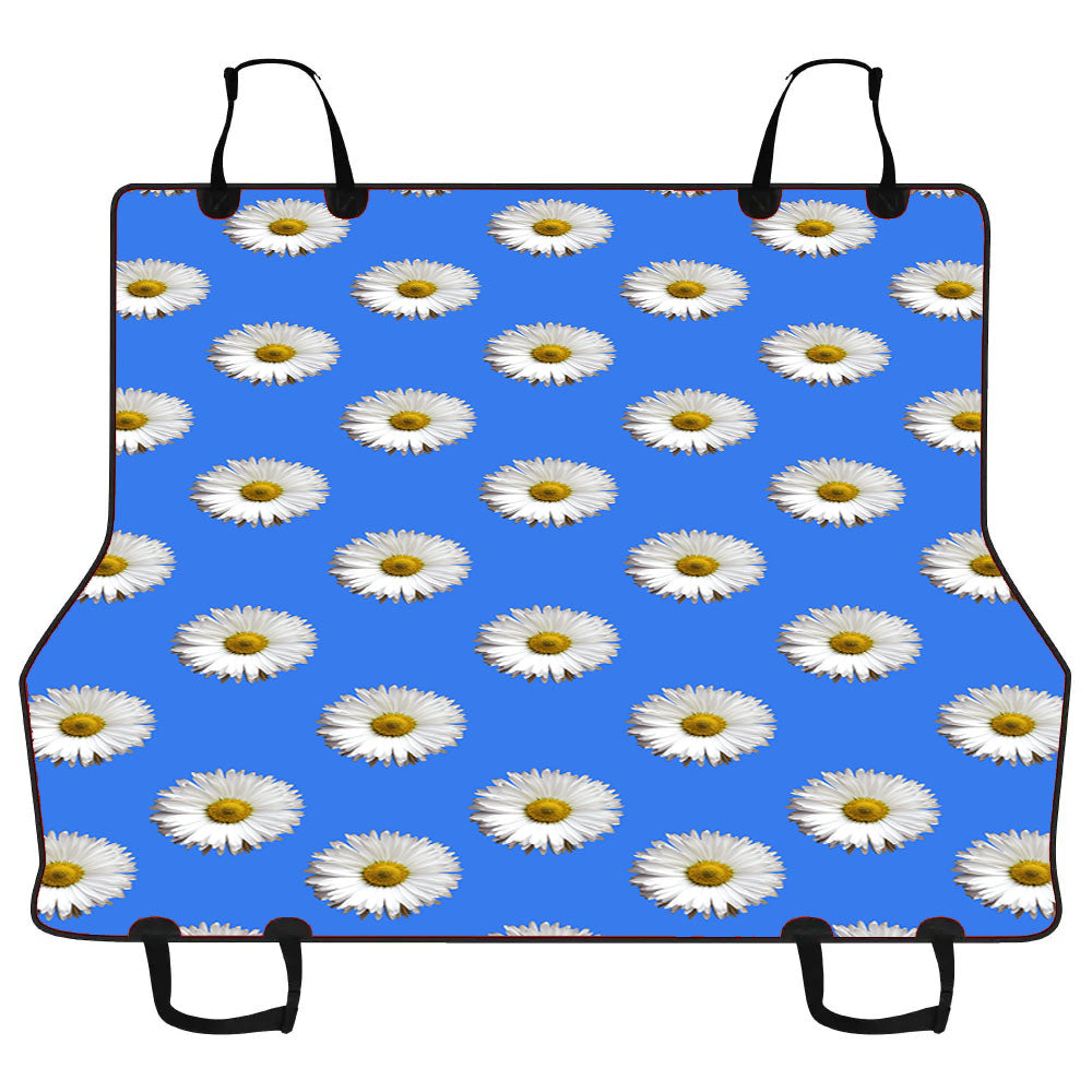 Blue White Daisy Flower Pattern Car Pet Seat Cover